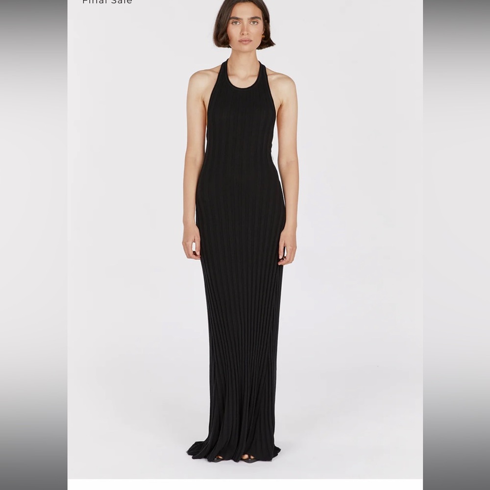 NWT DISSH Goldie black halter dress (M)
